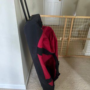 LlBean Red 34” Adventure Travel Duffle Bag Heavy Duty Nylon